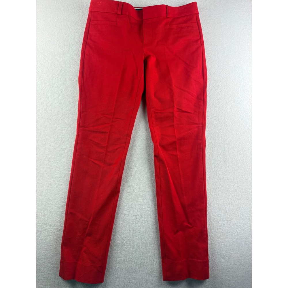 Banana Republic Sloan Red Slim Leg Mid Rise Trousers Pants Womens Size 2